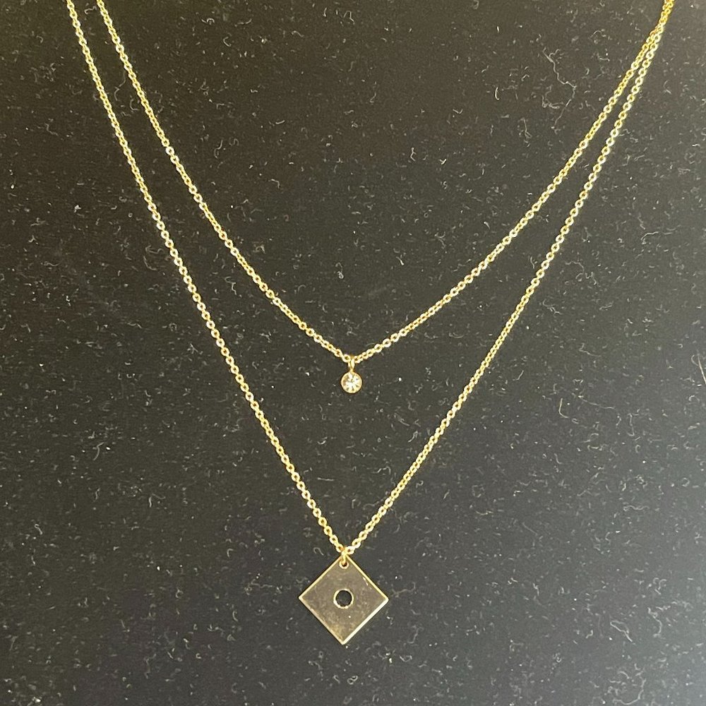 Real Simple Style Manhattan Necklace Gold Plated Layer